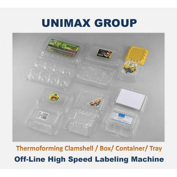 Vacuum Forming Tray / Carton / Box High Speed Labeling Machine with Four Labeling-Head