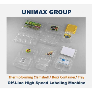 Vacuum Forming Tray / Carton / Box High Speed Labeling Machine with Four Labeling-Head