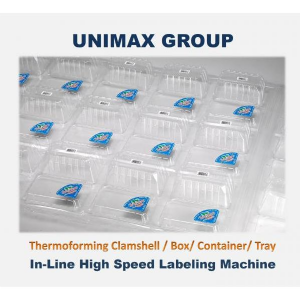 Vacuum Forming Products Automatic In-Line Bottom / Top Labeling Machine