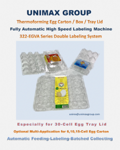 Automatic Labeling Mahcine for Plastic Vacuum Formed Egg Tray / Carton / Box